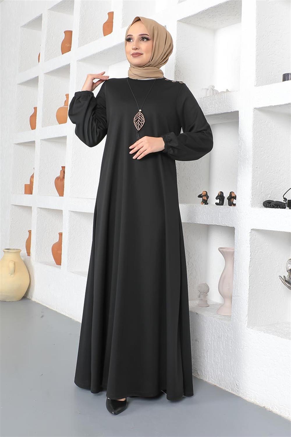 kolyeli-bisiklet-yaka-tesettur-elbise-siyah-390896-78-B blank