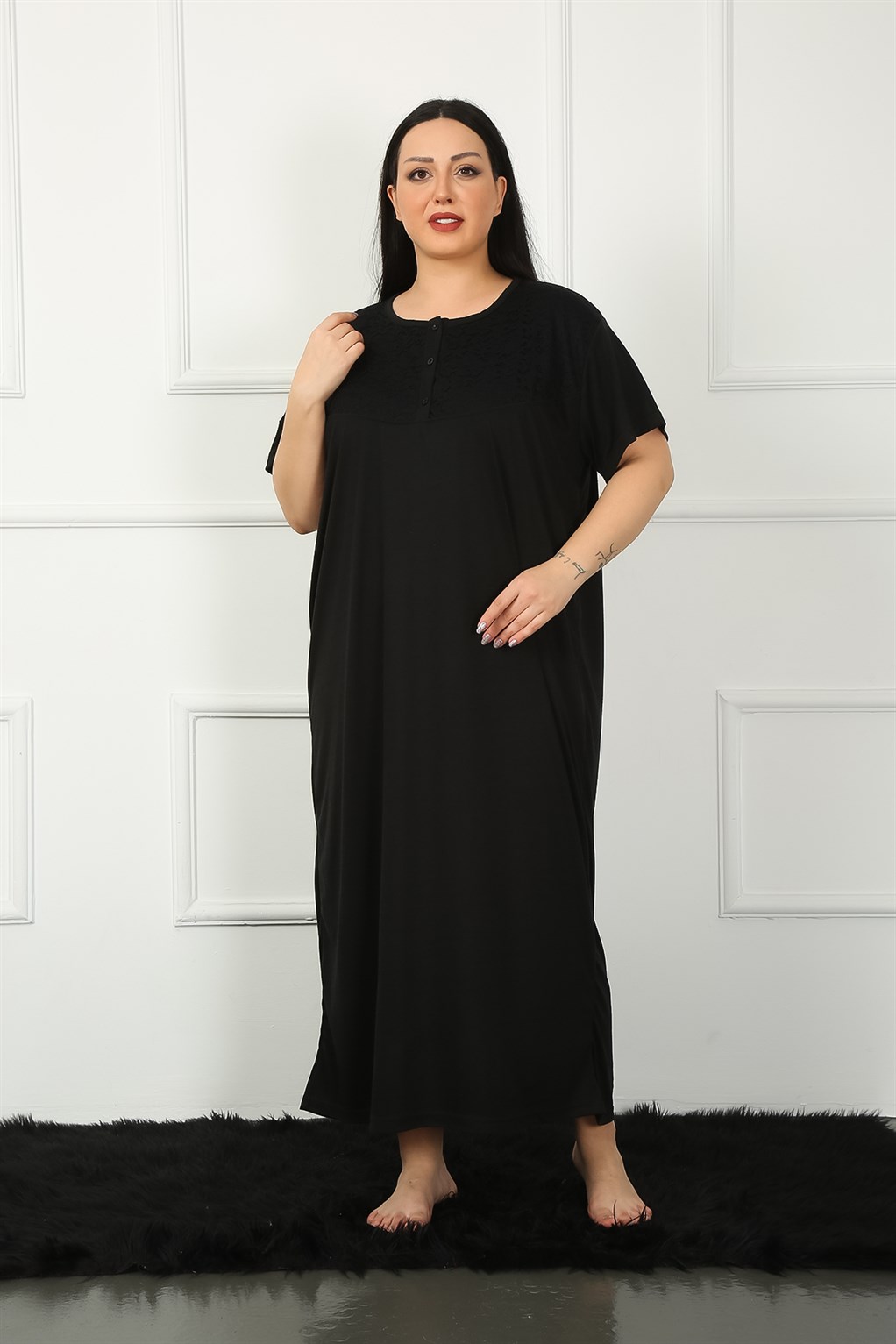 moda-cizgi-big-dantelli-kisa-kol-siyah-anne-gecelik-1348-384181-77-B blank