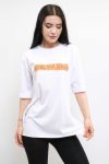 Moda Çizgi Crew Neck Oversize Tshirt White