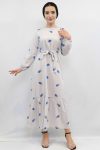 Moda Çizgi Patterned Dress Indigo