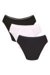 Moda Çizgi Men's Cotton 3-Piece Black White Navy Lycra Slip 40122