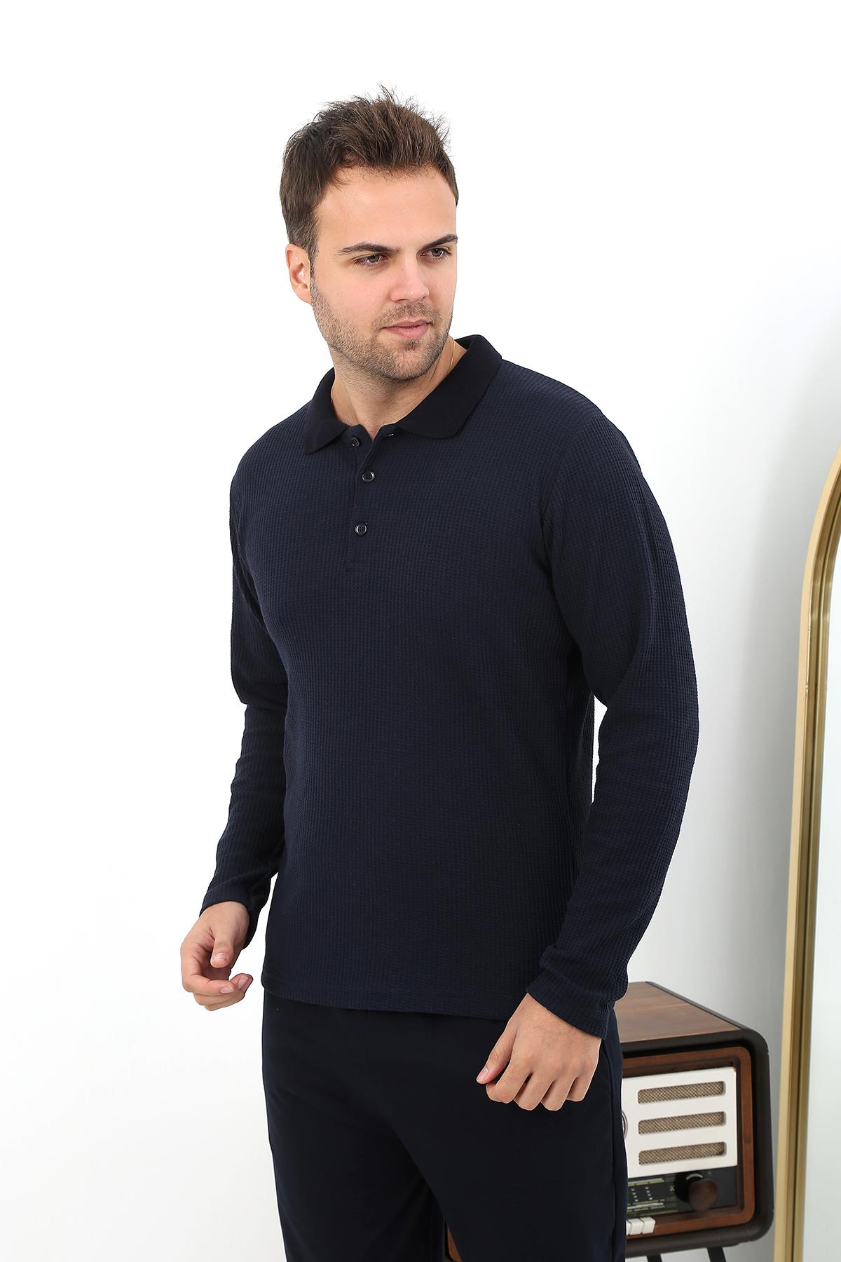 moda-cizgi-erkek-polo-yaka-uzun-kol-penye-pijama-takimi-6862-lacivert-385828-77-B blank