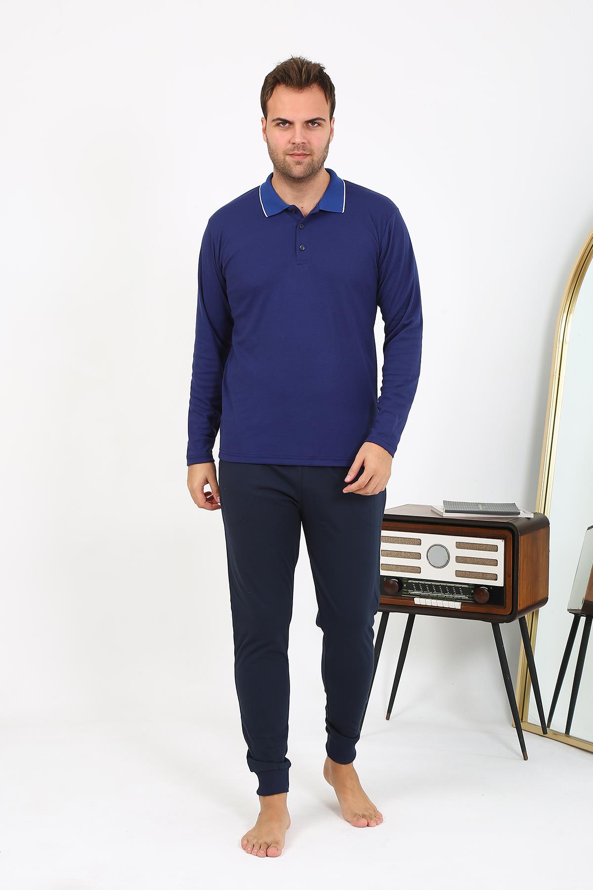 moda-cizgi-erkek-polo-yaka-uzun-kol-penye-pijama-takimi-gri-6865-385951-77-B blank