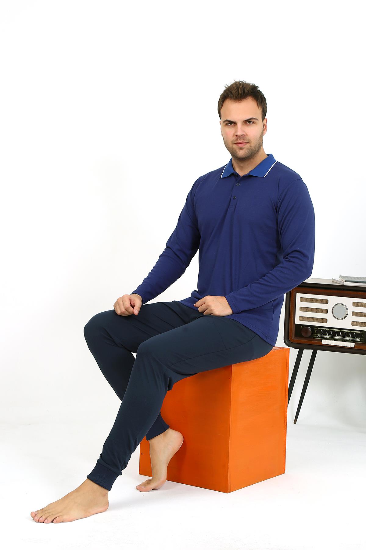 moda-cizgi-erkek-polo-yaka-uzun-kol-penye-pijama-takimi-gri-6865-385954-77-B blank