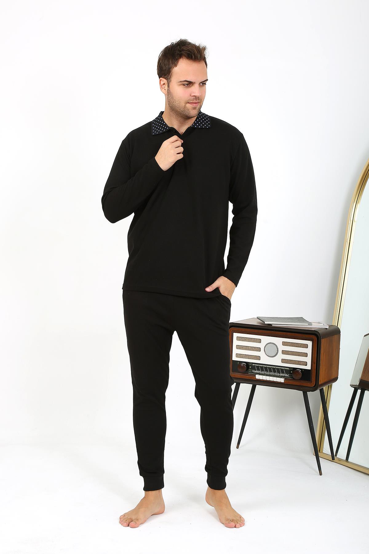 moda-cizgi-erkek-polo-yaka-uzun-kol-penye-pijama-takimi-siyah-6864-385966-77-B blank