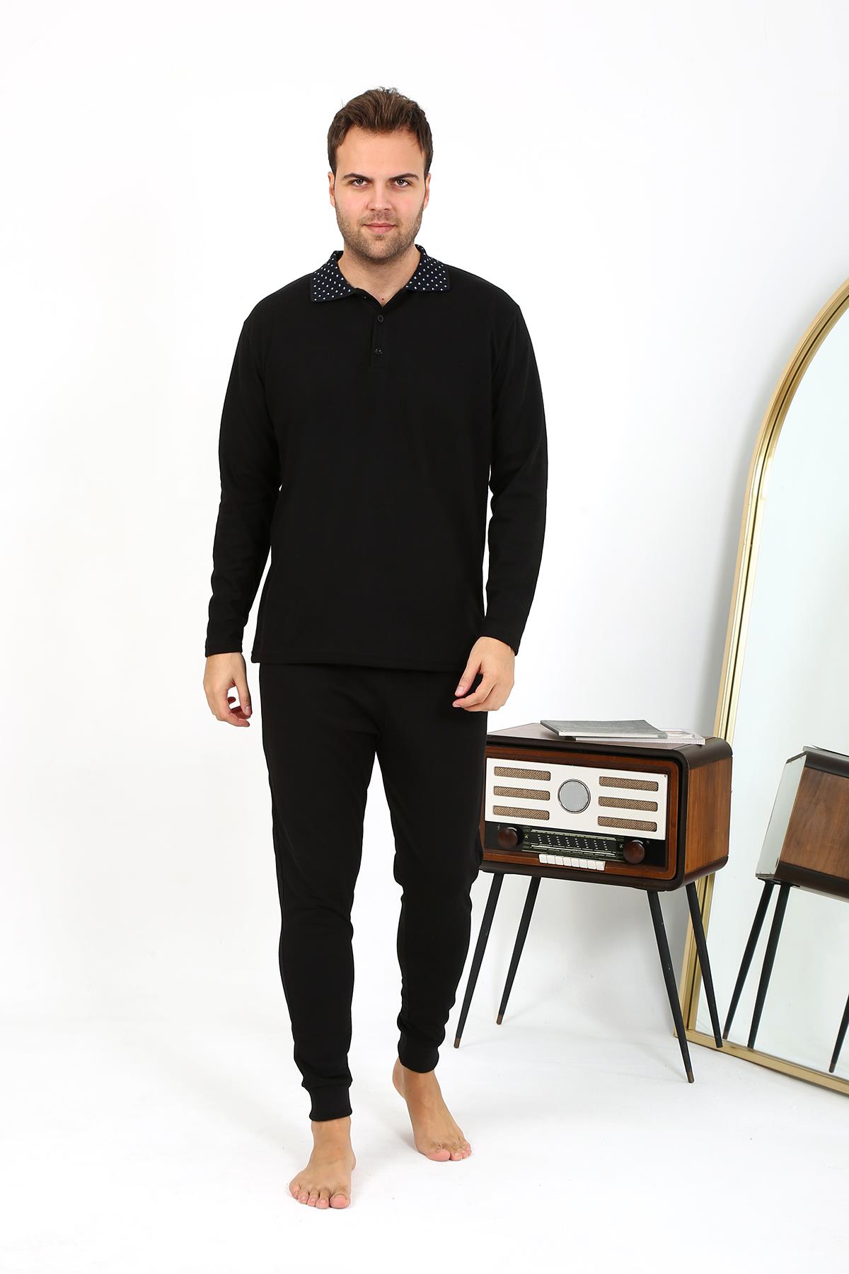 moda-cizgi-erkek-polo-yaka-uzun-kol-penye-pijama-takimi-siyah-6864-385968-77-B blank