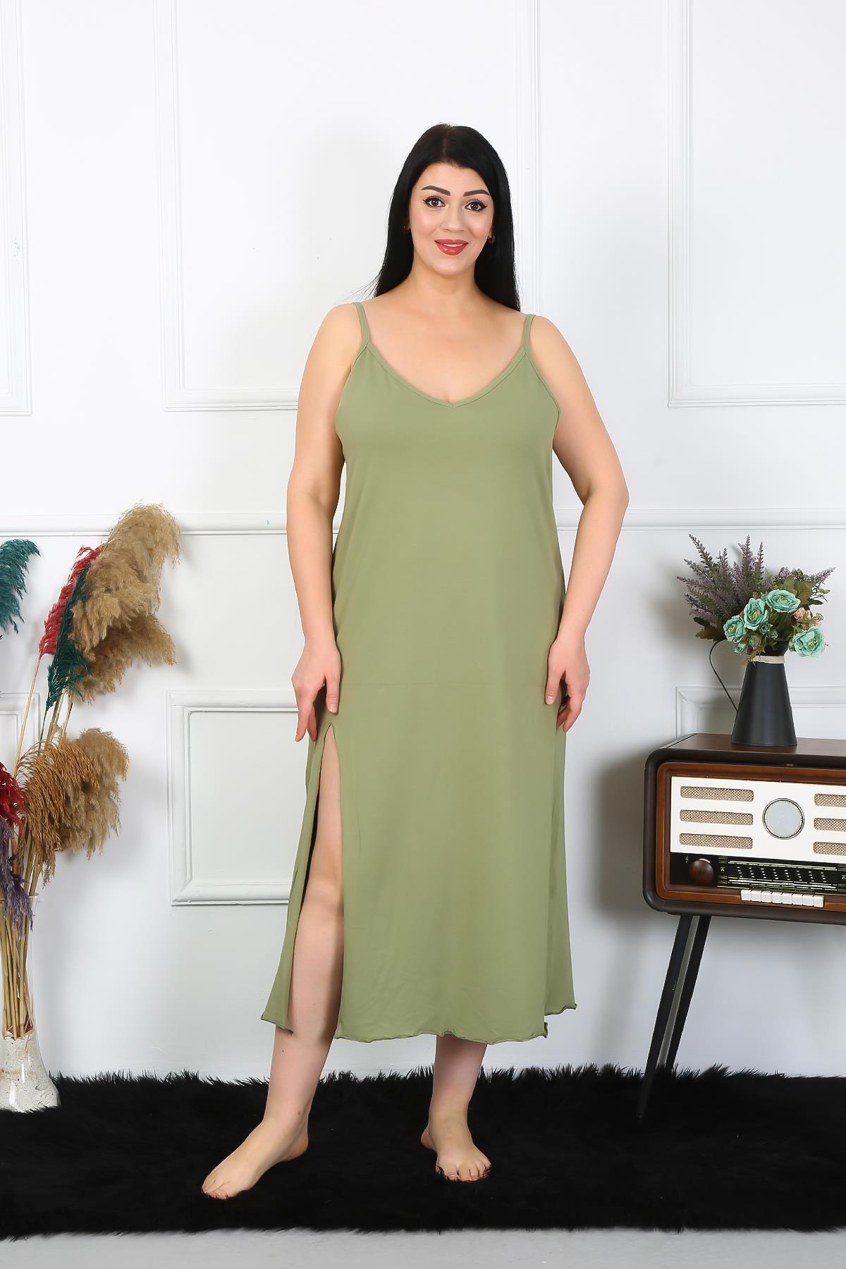 moda-cizgi-kadin-buyuk-beden-ip-askili-pamuklu-haki-uzun-gecelik-12100-383479-77-B blank