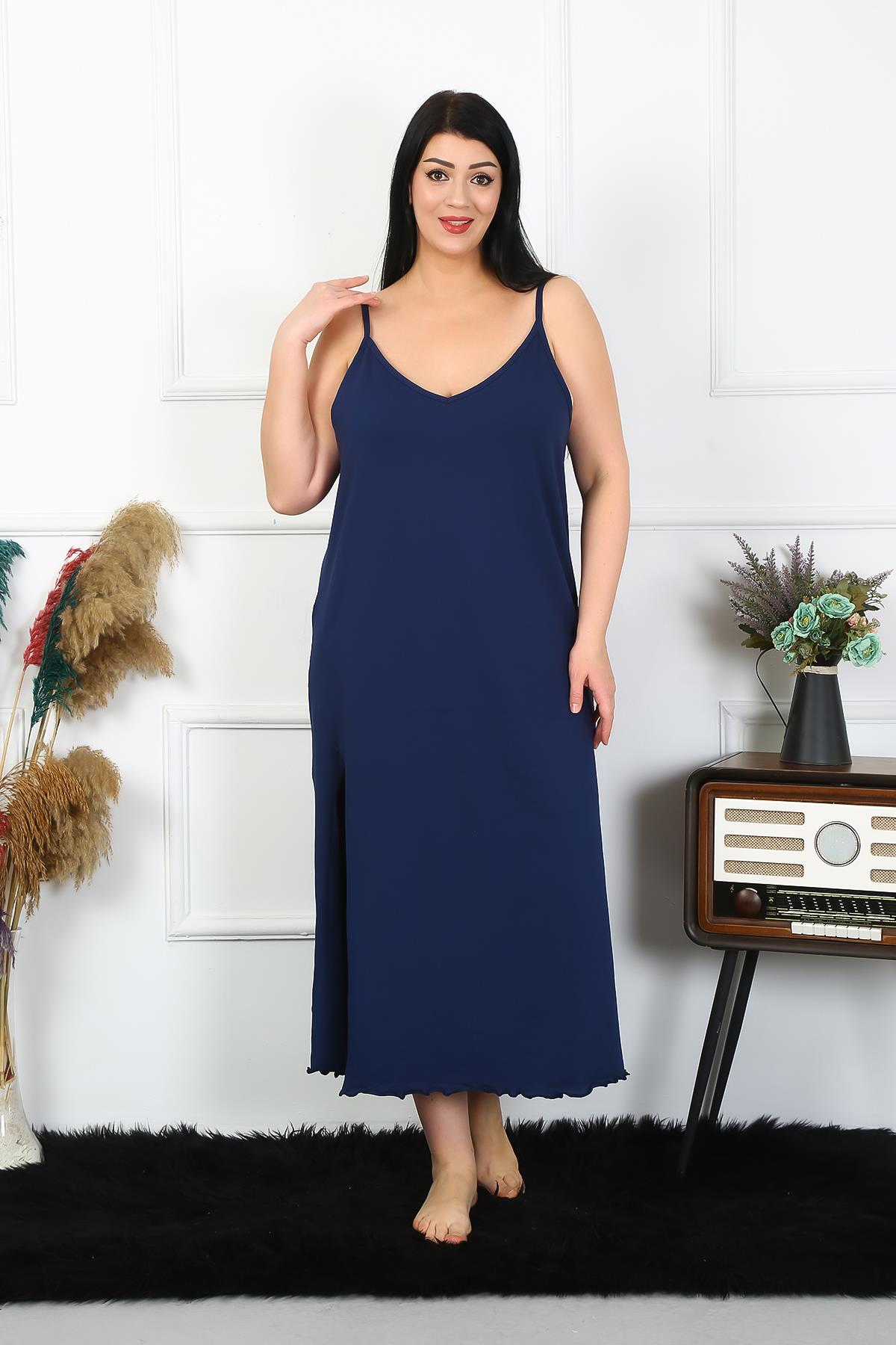 moda-cizgi-kadin-buyuk-beden-ip-askili-pamuklu-lacivert-uzun-gecelik-12100-383469-77-B blank