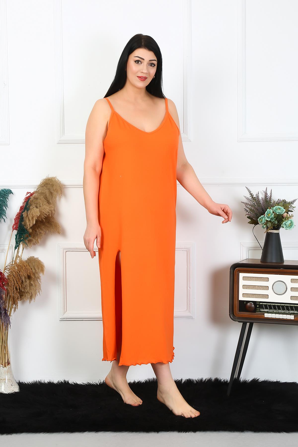 moda-cizgi-kadin-buyuk-beden-ip-askili-pamuklu-turuncu-uzun-gecelik-12100-383487-77-B blank