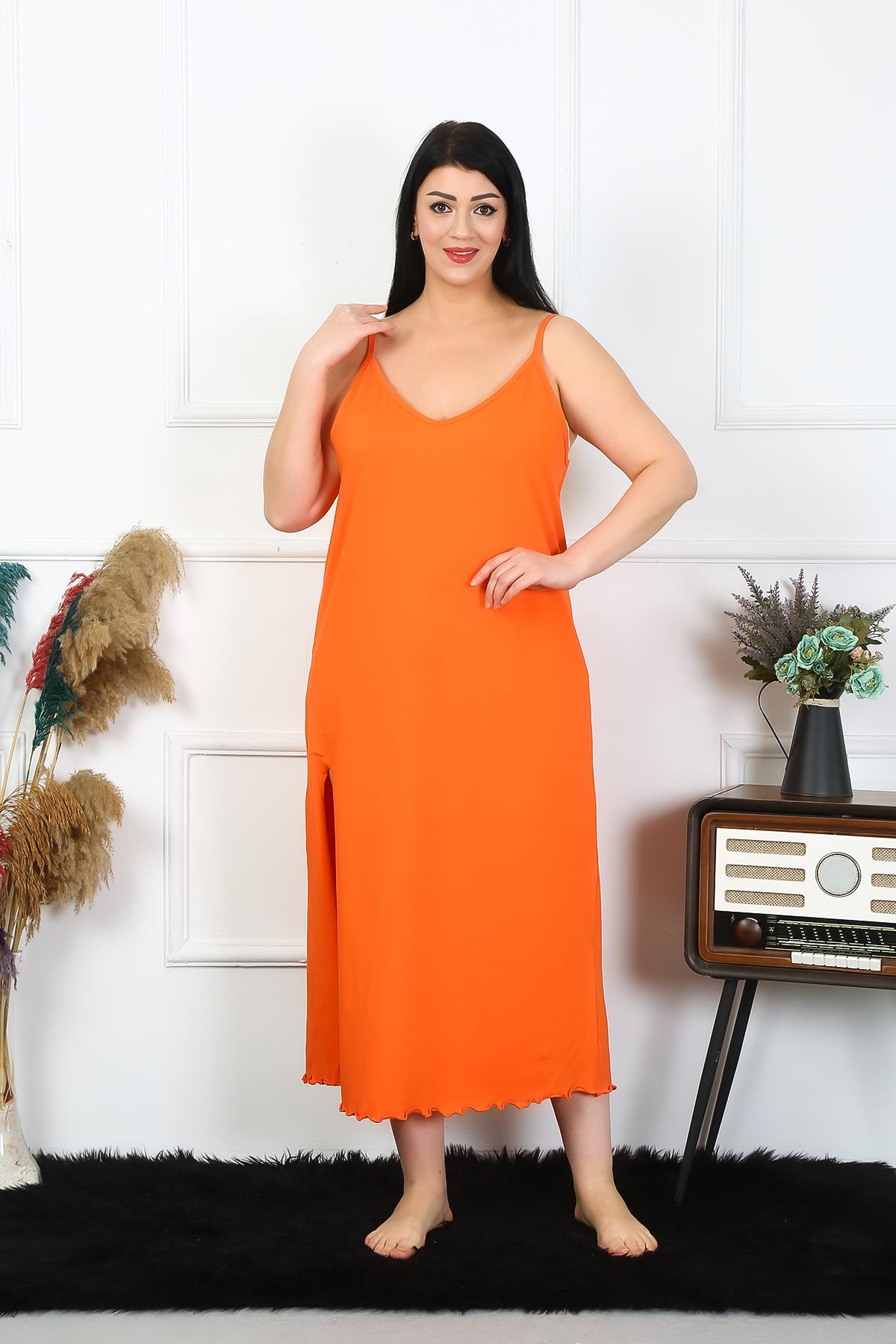 moda-cizgi-kadin-buyuk-beden-ip-askili-pamuklu-turuncu-uzun-gecelik-12100-383488-77-B blank
