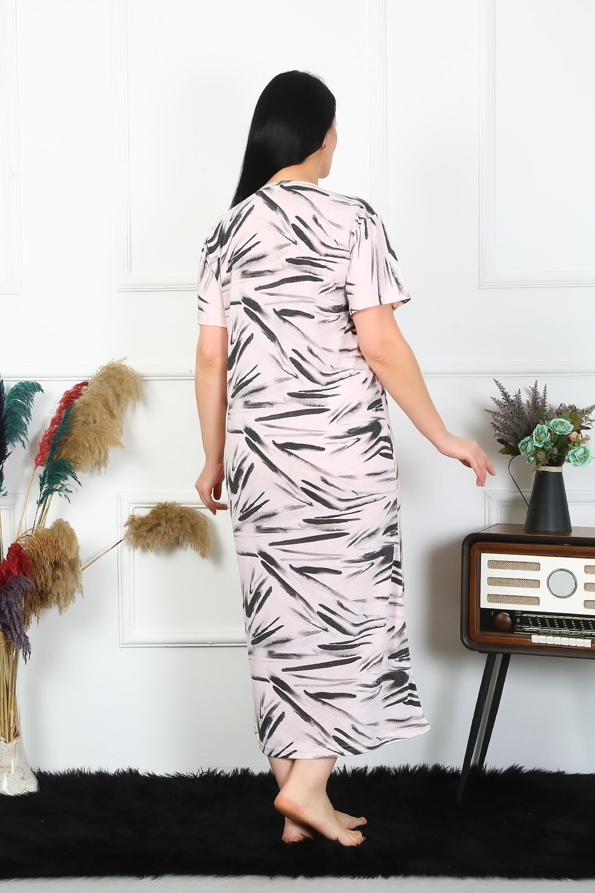 moda-cizgi-kadin-buyuk-beden-kisa-kol-krem-anne-gecelik-1371-383643-77-B blank