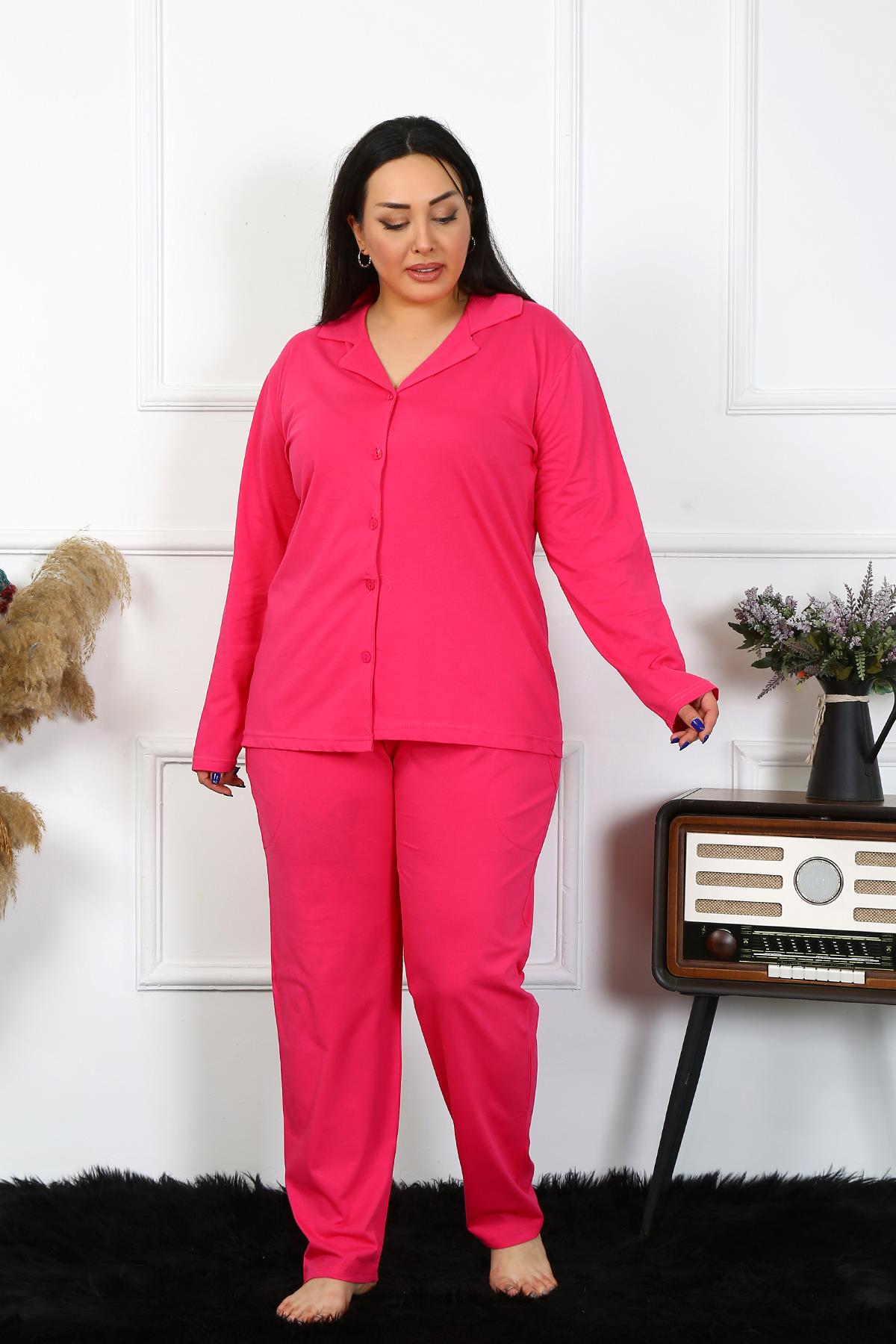 moda-cizgi-kadin-buyuk-beden-pamuklu-cepli-dugmeli-fusya-pijama-takim-202401-383583-77-B blank