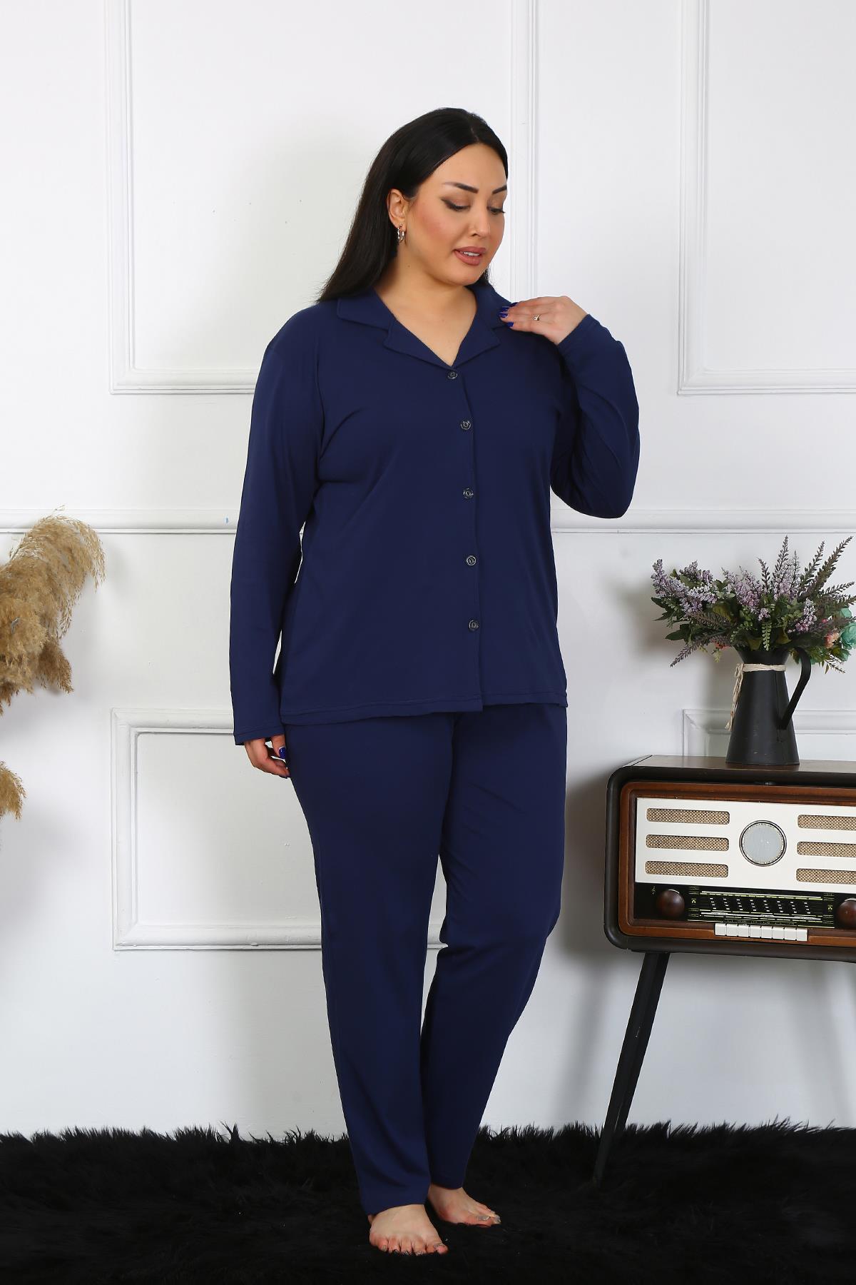 moda-cizgi-kadin-buyuk-beden-pamuklu-cepli-dugmeli-lacivert-pijama-takim-202401-383571-77-B blank