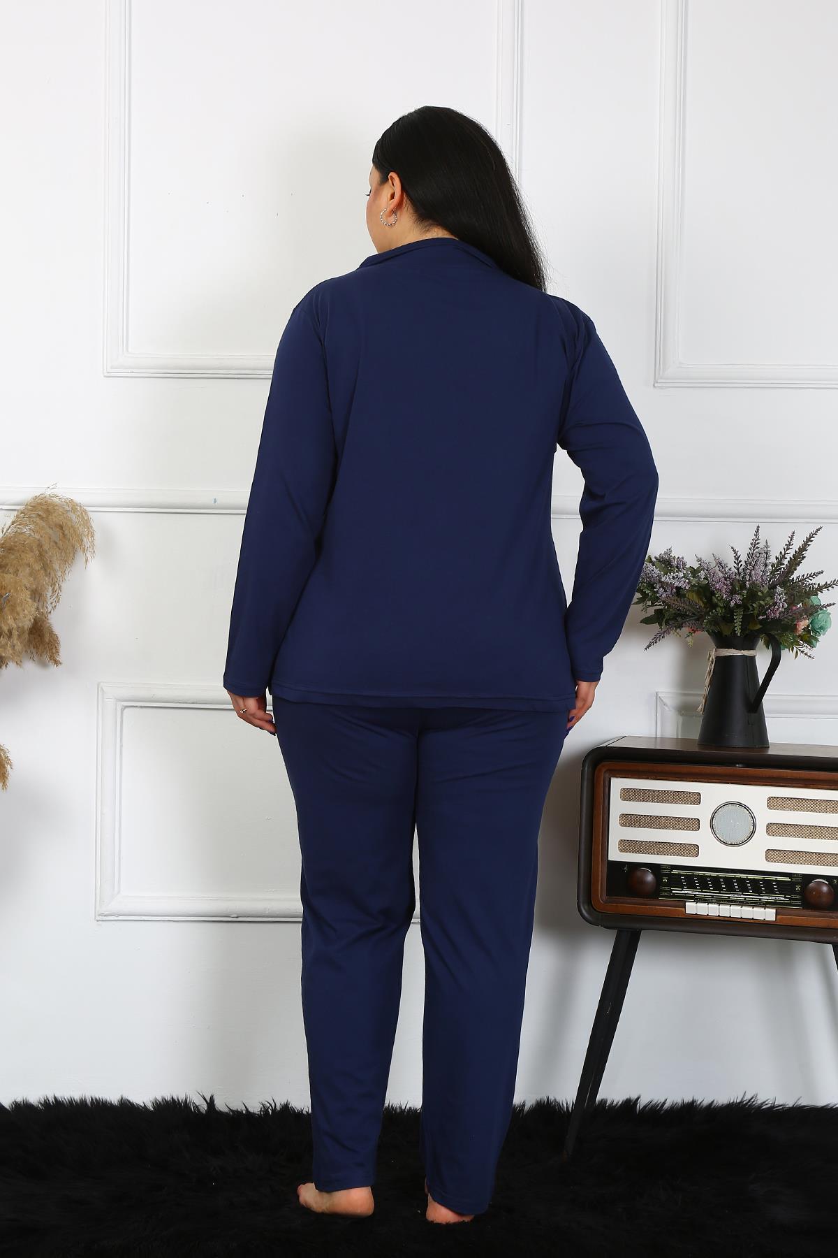 moda-cizgi-kadin-buyuk-beden-pamuklu-cepli-dugmeli-lacivert-pijama-takim-202401-383572-77-B blank