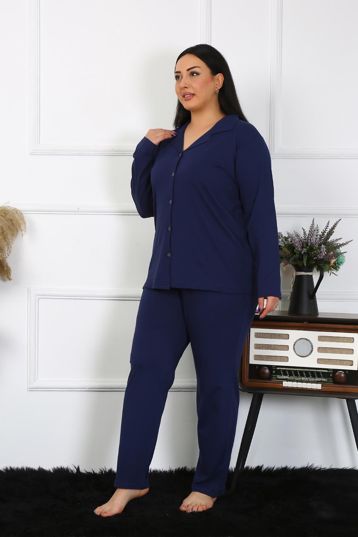 moda-cizgi-kadin-buyuk-beden-pamuklu-cepli-dugmeli-lacivert-pijama-takim-202401-383573-77-B blank