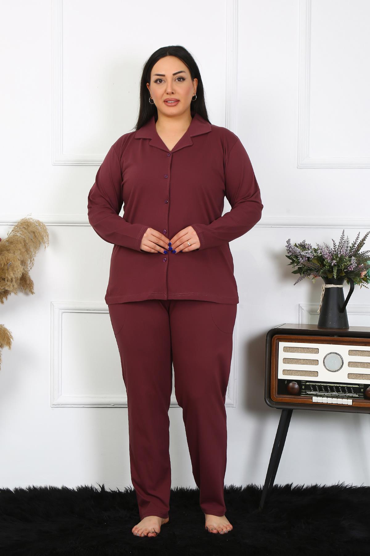 moda-cizgi-kadin-buyuk-beden-pamuklu-cepli-dugmeli-murdum-pijama-takim-202401-383565-77-B blank