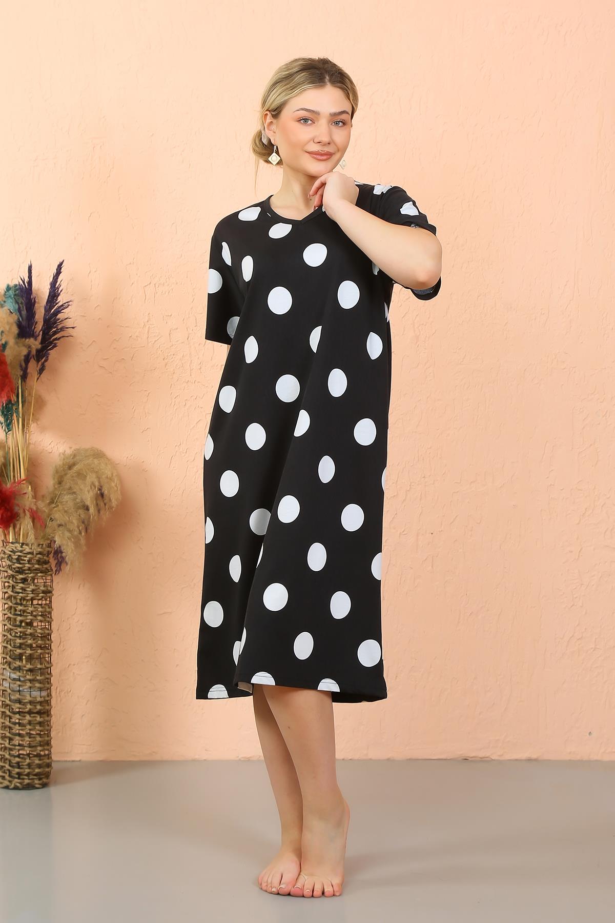 moda-cizgi-kadin-kisa-kol-diz-alti-over-size-ev-elbisesi-geceligi-93411-382158-76-B blank
