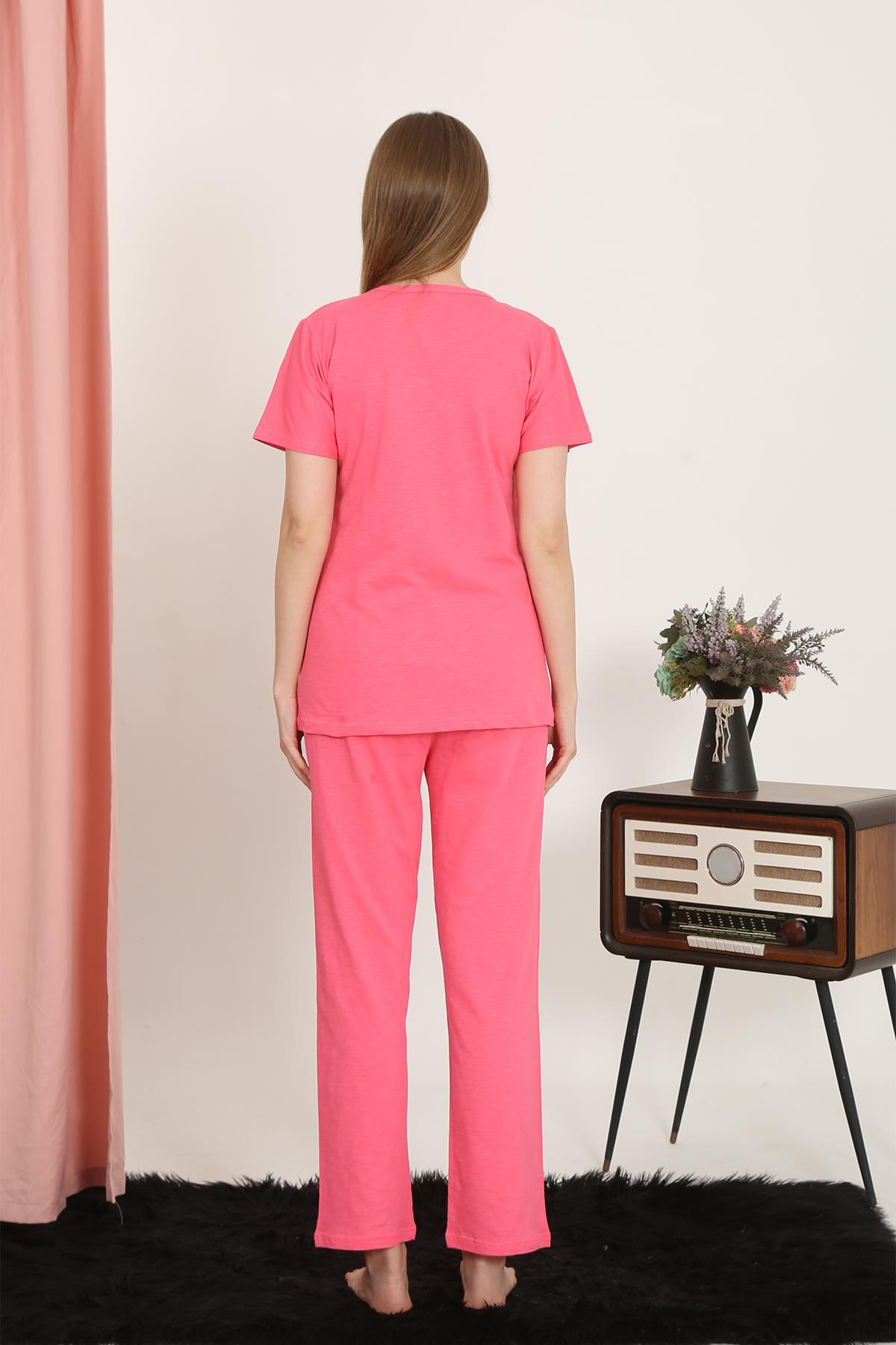 moda-cizgi-kadin-kisa-kol-pamuk-penye-pijama-takim-fusya-4213-381627-76-B blank