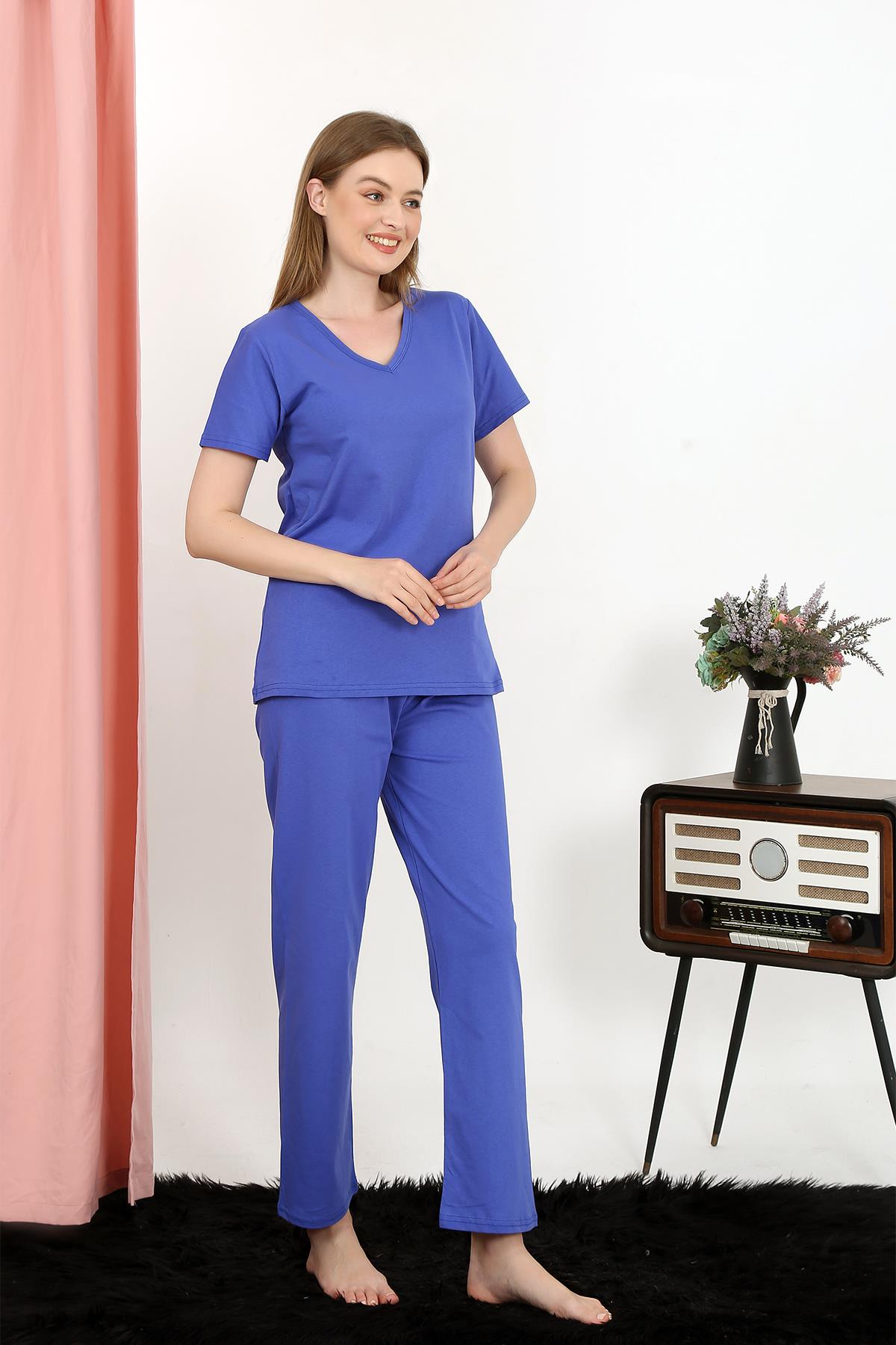 moda-cizgi-kadin-kisa-kol-pamuk-penye-pijama-takim-saks-4213-381610-76-B blank