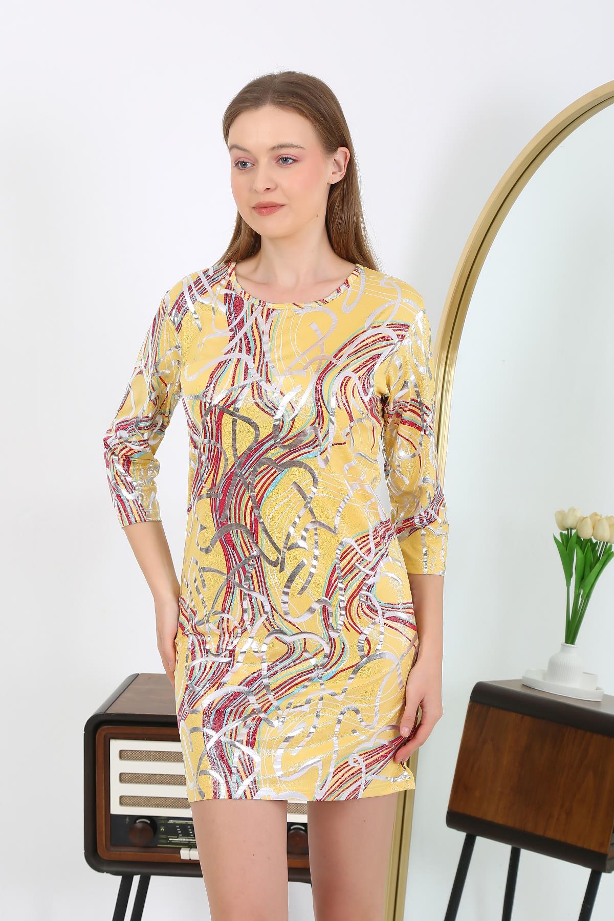 moda-cizgi-kadin-micro-kumas-mini-parlak-elbise-7421-sari-386148-77-B blank
