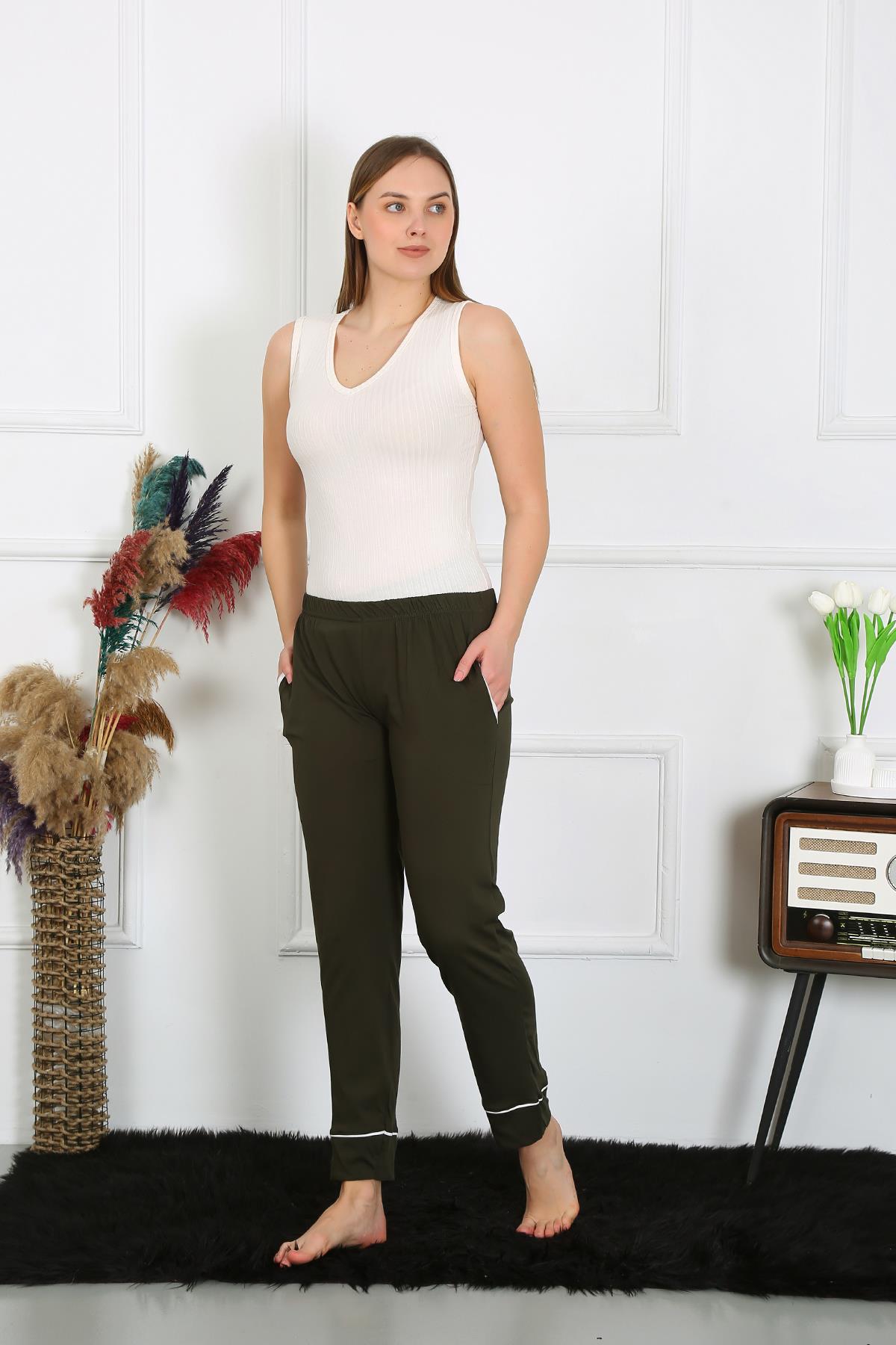 moda-cizgi-kadin-pamuk-penye-cepli-tek-alt-pijama-haki-27512-382527-76-B blank