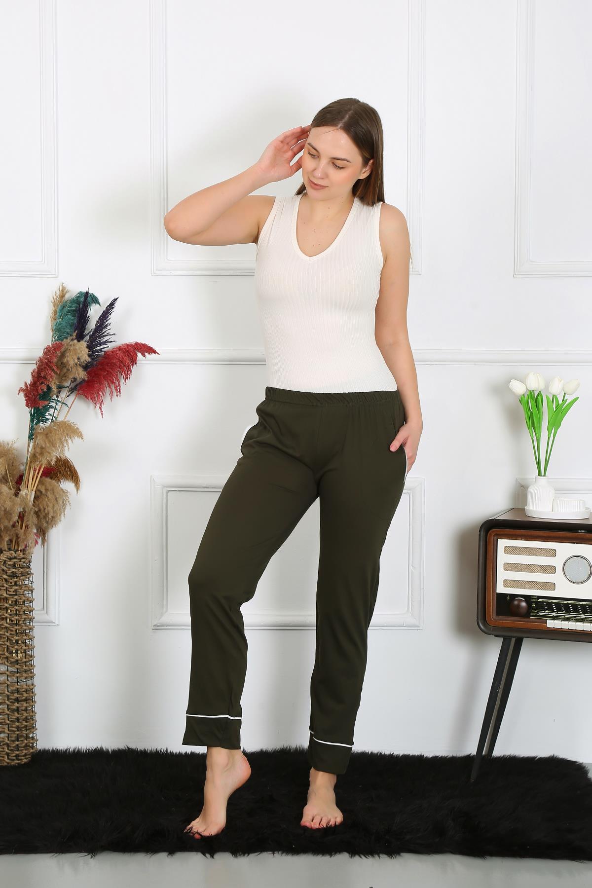 moda-cizgi-kadin-pamuk-penye-cepli-tek-alt-pijama-haki-27512-382530-76-B blank