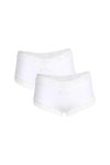 Moda Çizgi Kadın Pamuklu 2li Boxer Beyaz 40265