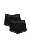 Moda Çizgi Kadın Pamuklu 2li Boxer Siyah 40265
