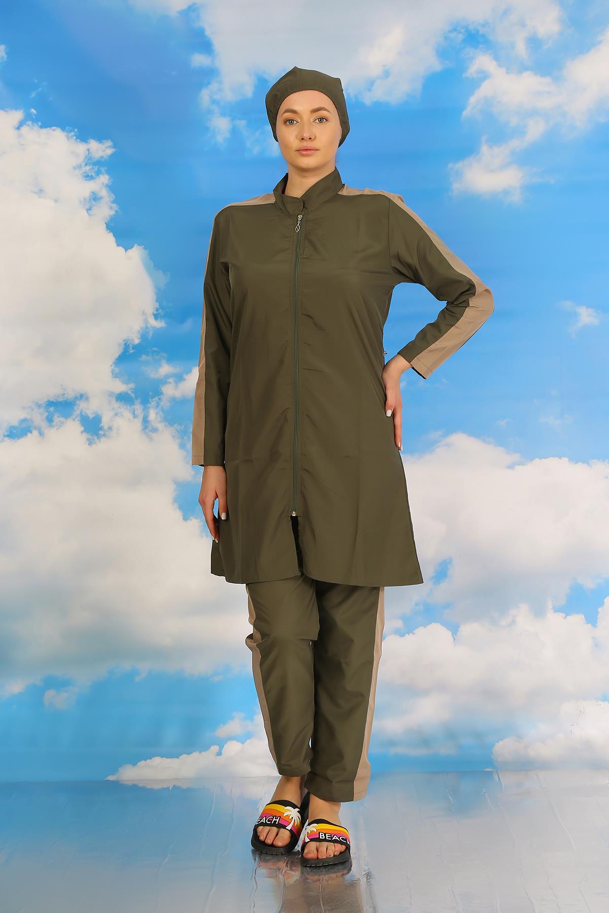 moda-cizgi-kadin-pantolonlu-kolu-seritli-tam-tesettur-mayo-haki-31065-382874-77-B blank
