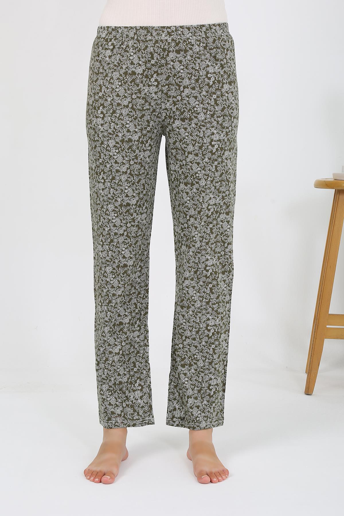 moda-cizgi-kadin-penye-desenli-tek-alt-pijama-27533-haki-385212-77-B blank