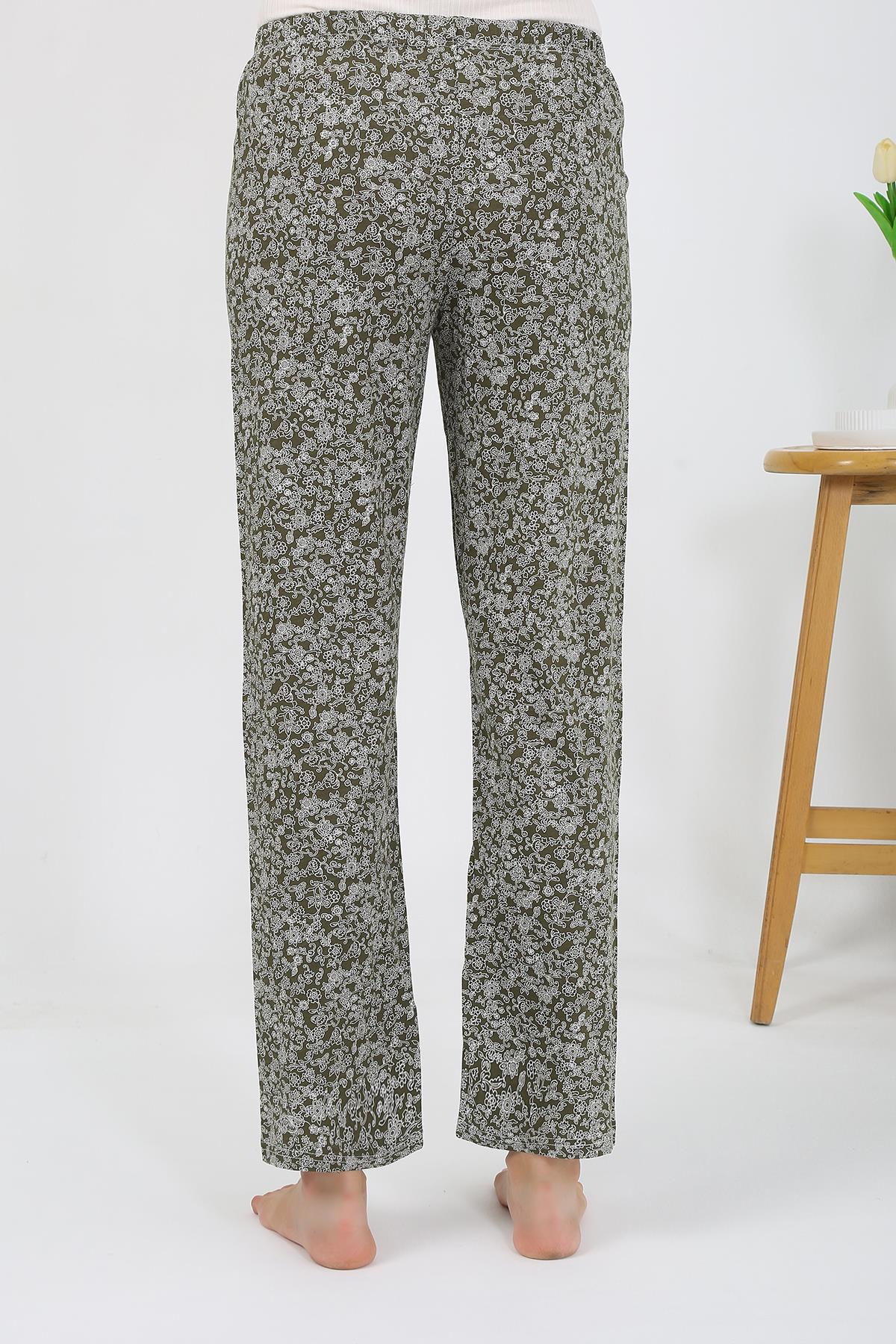 moda-cizgi-kadin-penye-desenli-tek-alt-pijama-27533-haki-385214-77-B blank