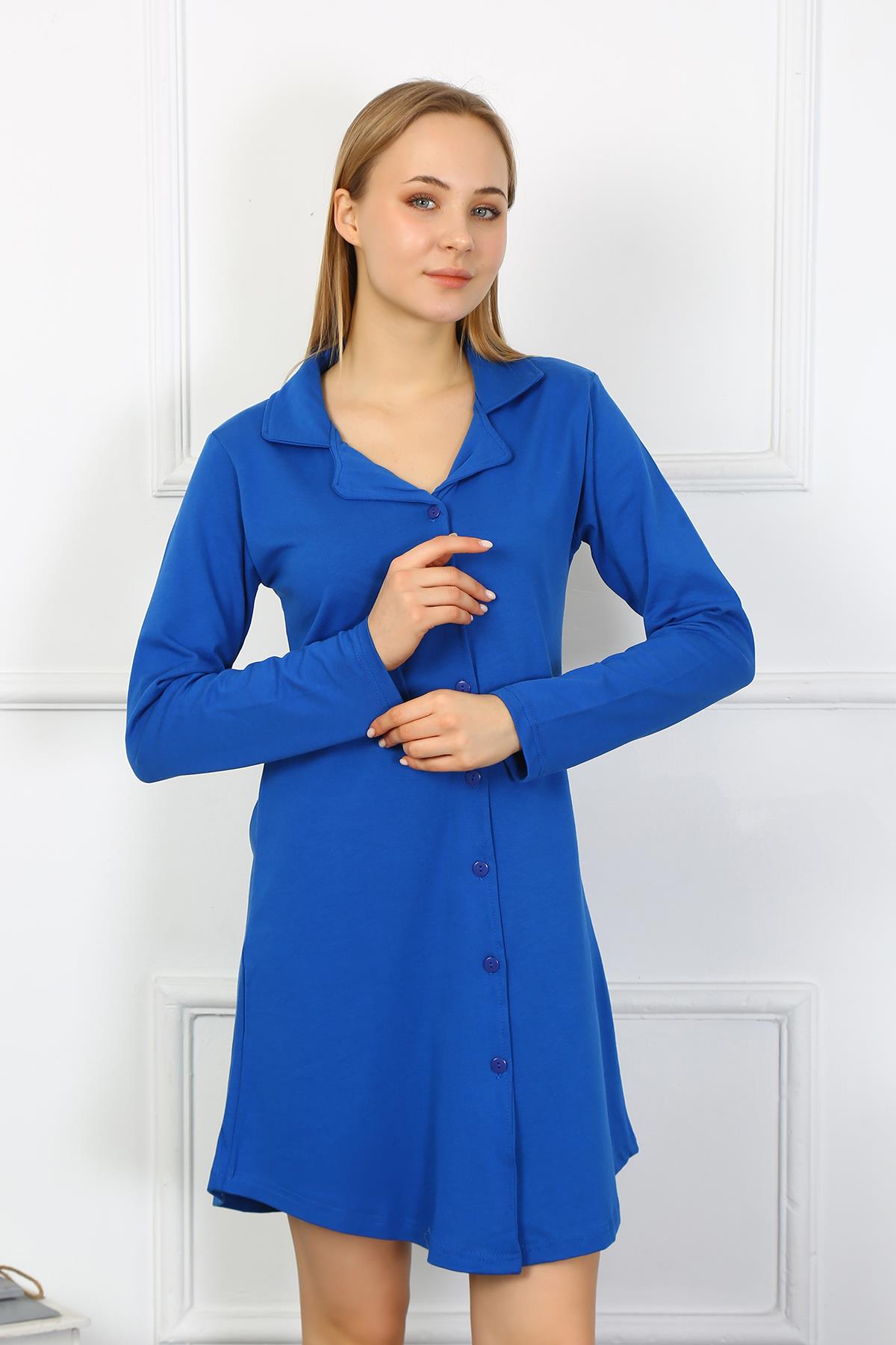 moda-cizgi-kadin-penye-uzun-kol-dugmeli-saks-tunik-gecelik-13103-383708-77-B blank
