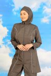Moda Çizgi Women's Full Hijab Smoked Swimsuit 31060