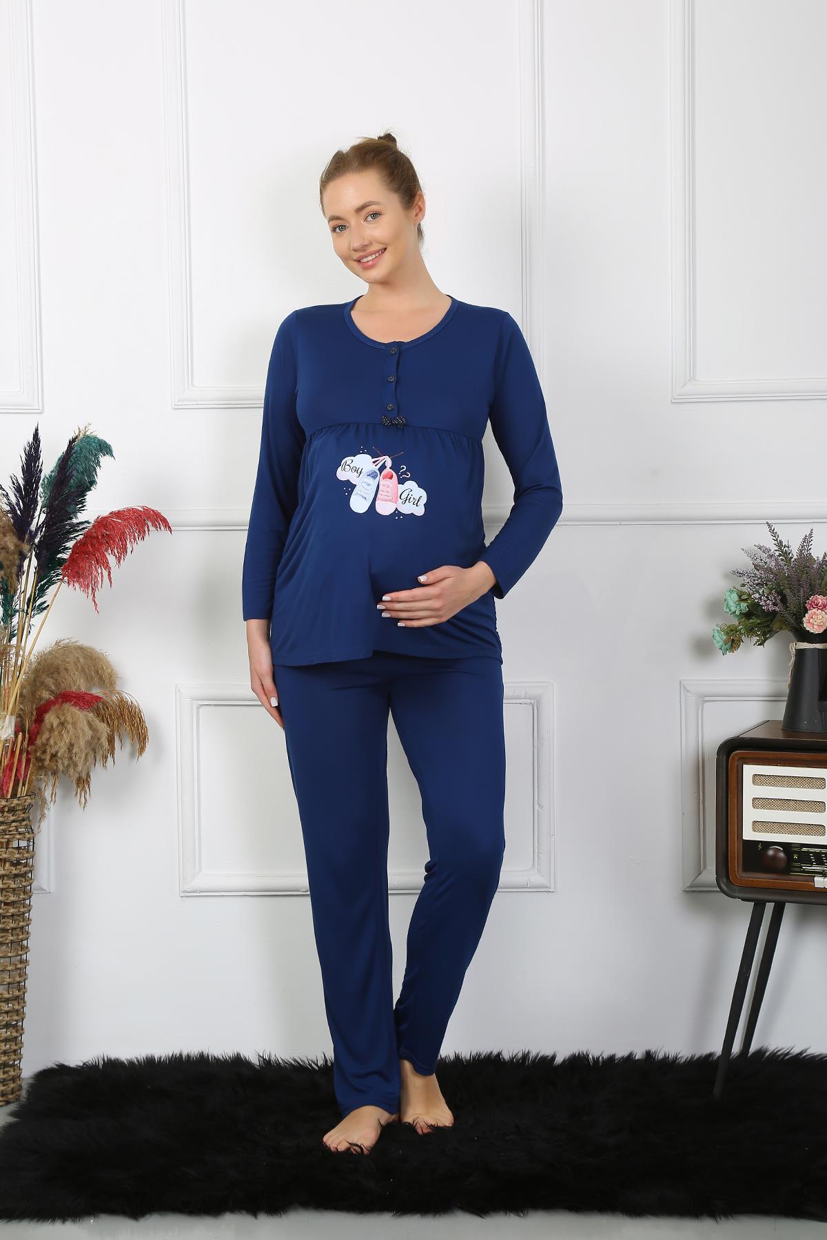 moda-cizgi-kadin-uzun-kol-hamile-lohusa-pijama-takimi-lacivert-45501-382716-76-B blank