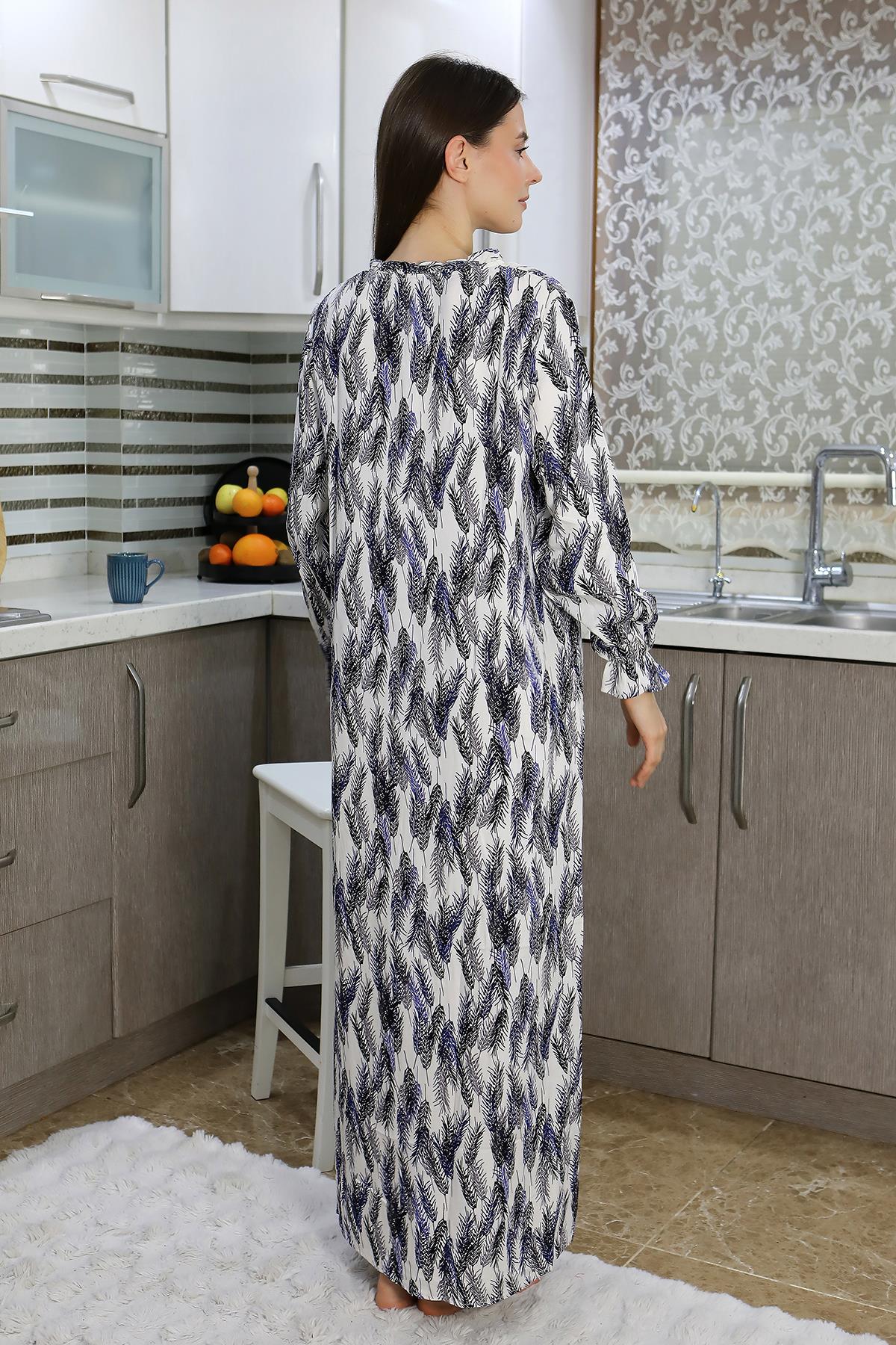 moda-cizgi-kadin-uzun-kol-penye-gecelik-ev-elbisesi-mavi-25500-386724-77-B blank