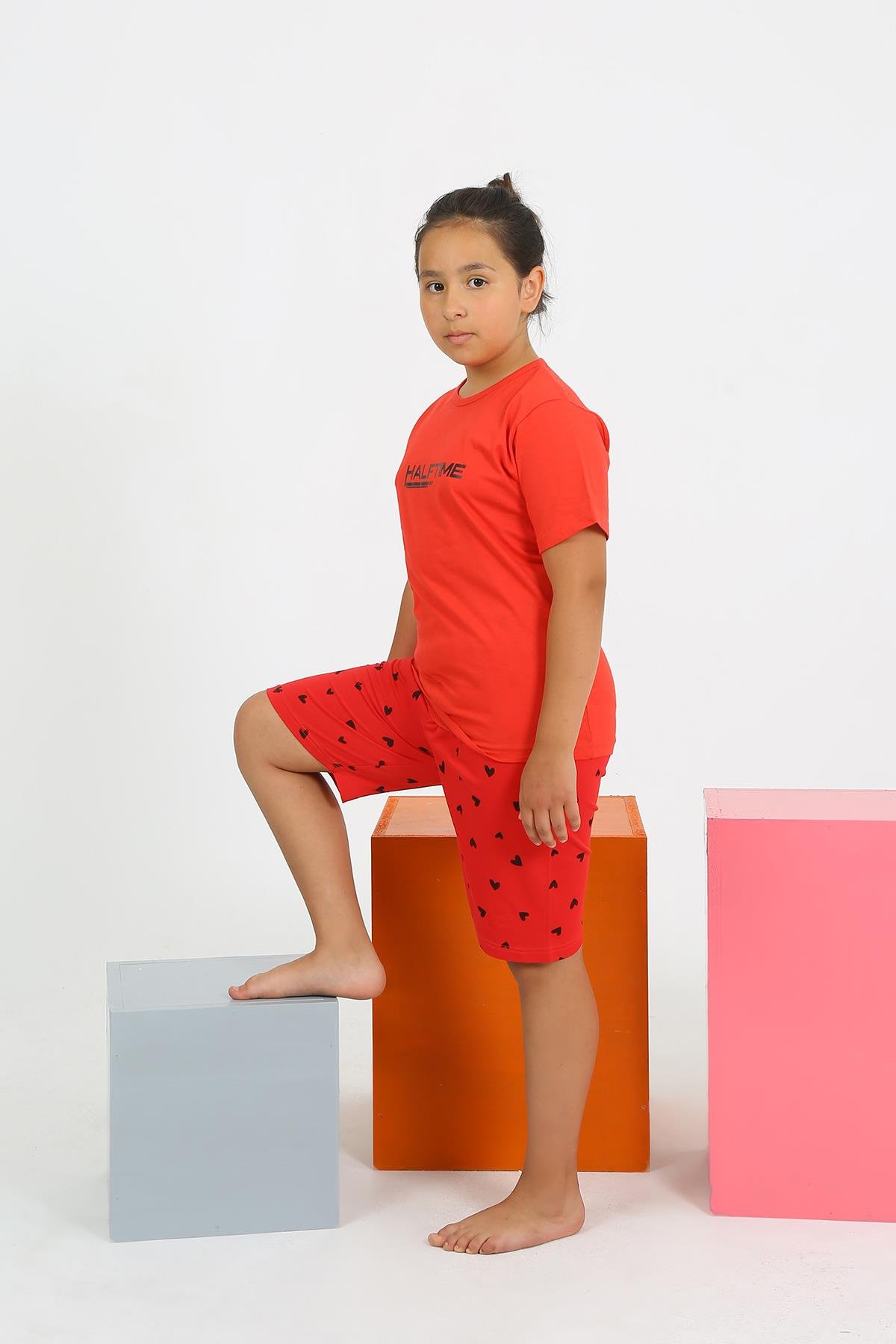moda-cizgi-kiz-cocuk-sortlu-kisa-kol-penye-pijama-takim-20431-384497-77-B blank