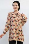 Moda Çizgi Tie Blouse MC5172 Beige