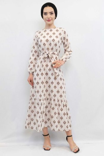 Moda Çizgi Authentic Pattern Dress
