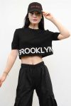 Moda Çizgi Knitwear Crop Black