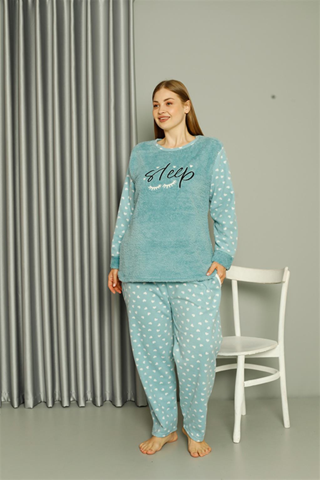 moda-cizgi-welsoft-polar-kadin-buyuk-beden-su-yesili-pijama-takimi-808046-383877-77-B blank