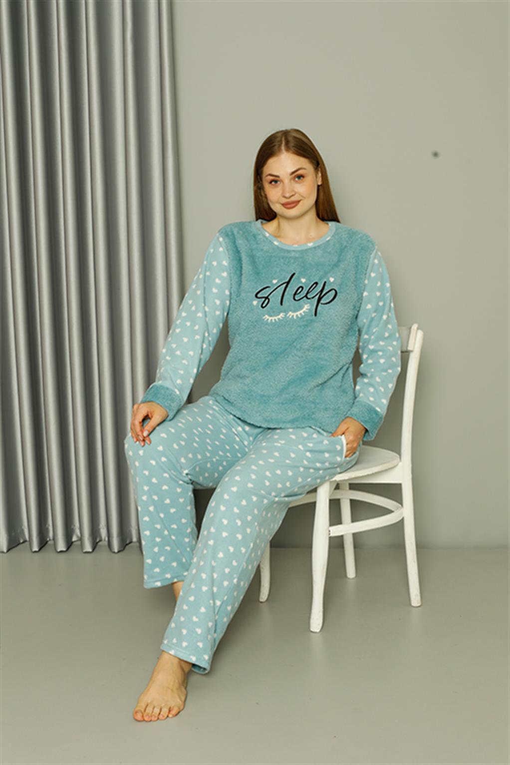 moda-cizgi-welsoft-polar-kadin-buyuk-beden-su-yesili-pijama-takimi-808046-383878-77-B blank