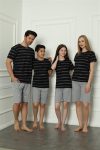 Moda Çizgi Family Combed Cotton Shorts Pajama Set (mother - daughter) 50115 Sold Separately. Prices Are Different