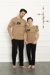 Moda Çizgi Father Son Beige Family Pajama Set Sold Separately 50102