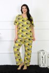 Moda Çizgi Women 5XL-6XL-7XL-8XL Plus Size Short Sleeve Pajama Set 75007