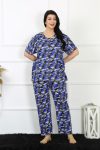 Moda Çizgi Women 5XL-6XL-7XL-8XL Plus Size Short Sleeve Pajama Set 75010