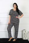 Moda Çizgi Women 5XL-6XL-7XL-8XL Plus Size Short Sleeve Pajama Set 75011