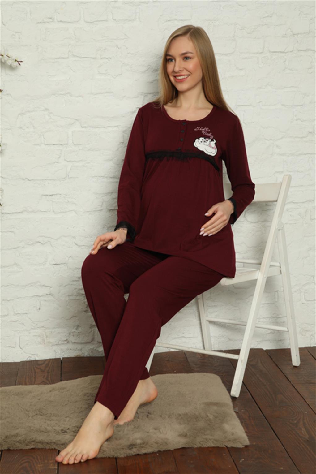 modacizgi-kadin-hamile-lohusa-bordo-pijama-takimi-45201-337119-69-B blank
