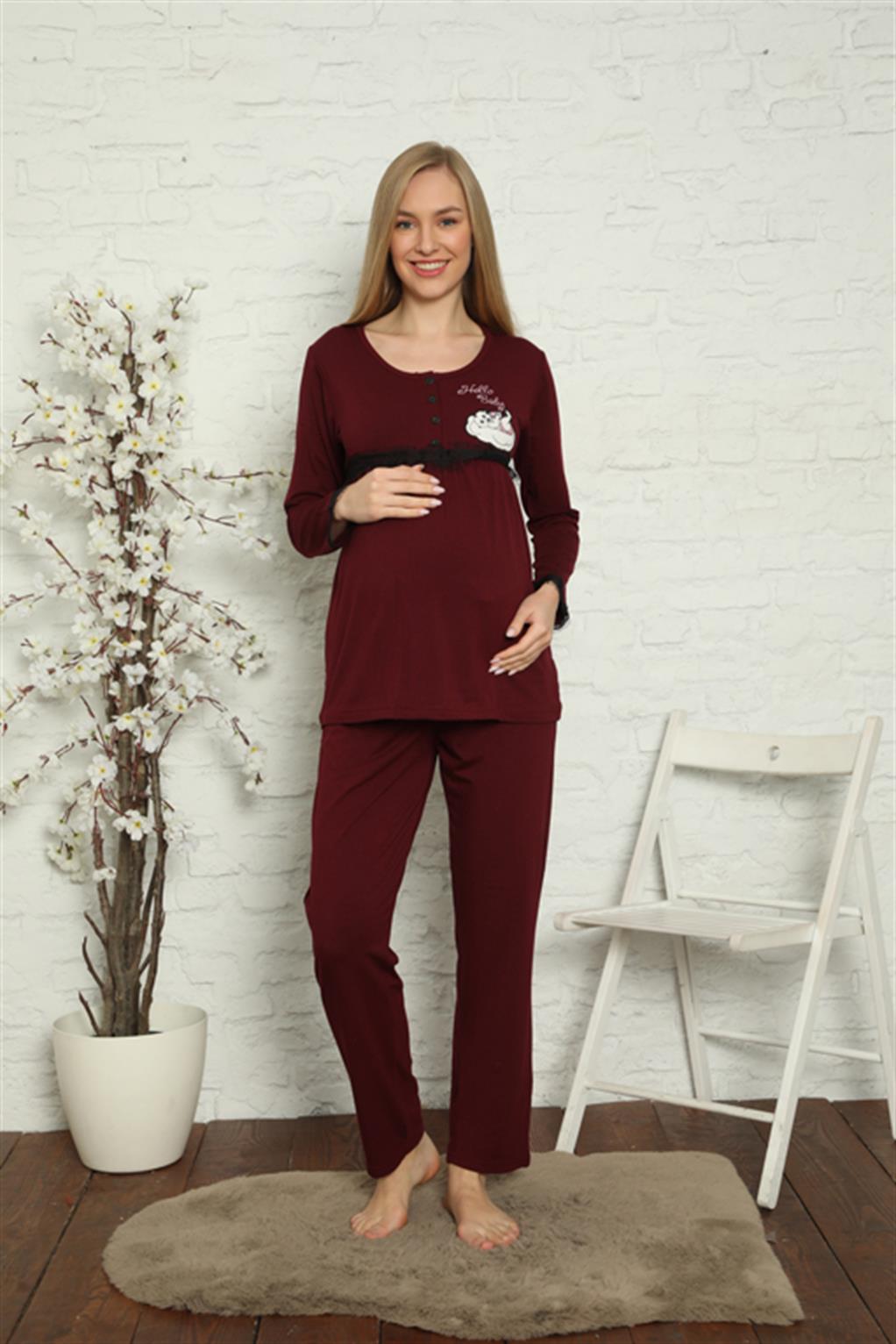 modacizgi-kadin-hamile-lohusa-bordo-pijama-takimi-45201-337120-69-B blank