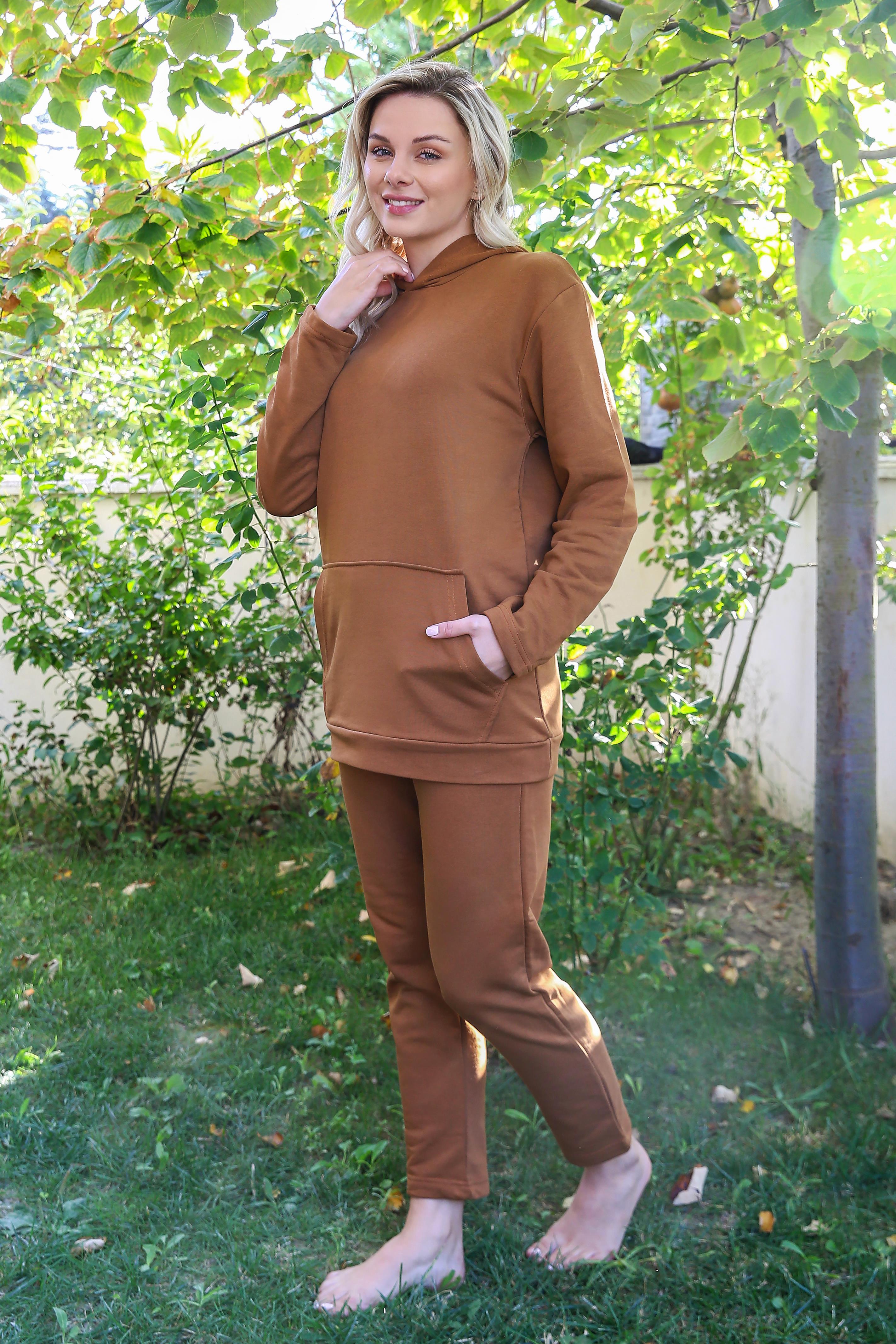 modacizgi-kadin-pamuk-kapsonlu-cepli-3-iplik-kahve-esofman-takim-9037-358455-71-B blank