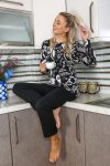 Moda Çizgi Women's Long Sleeve Combed Cotton Pajama Set 4171